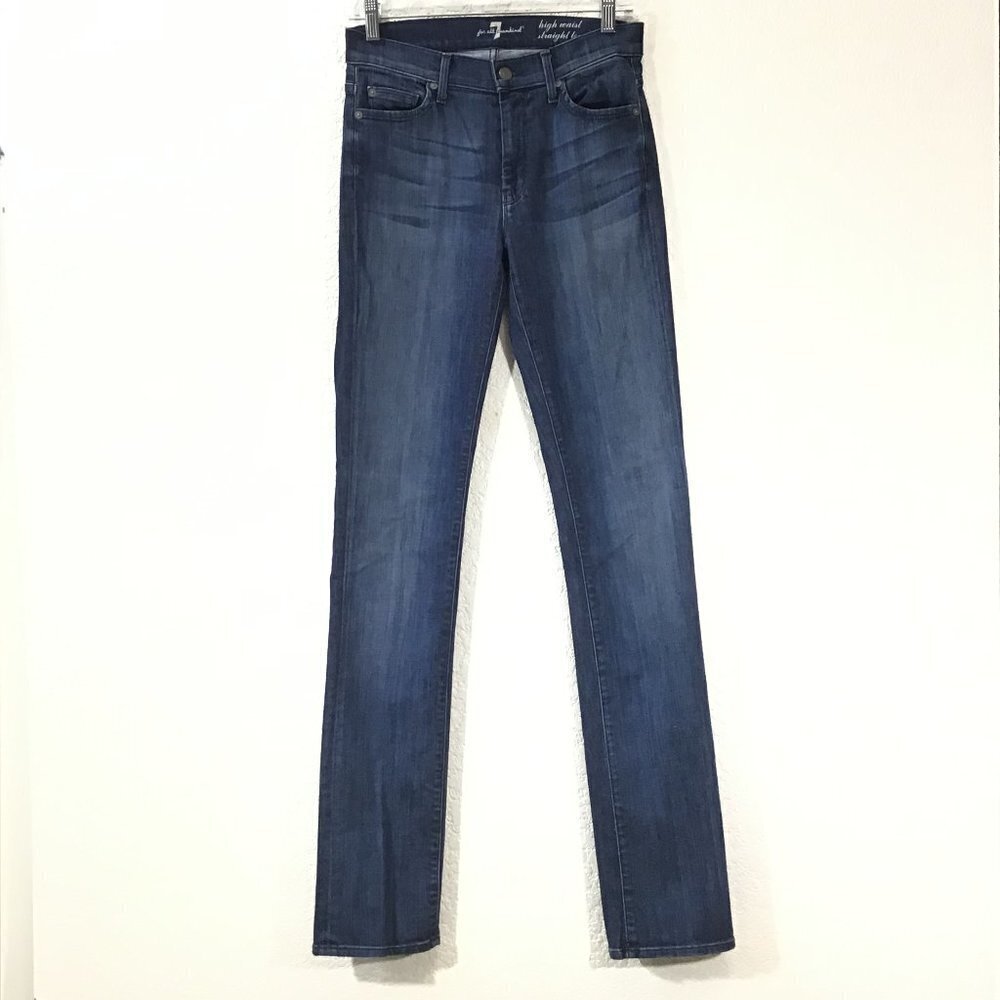 7 For All Mankind High Waist Straight Leg Jeans Tall